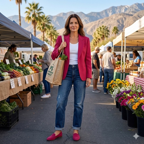Bretton Place Jackets & Blazers - Bretton Place Petite Hot Pink Linen Blend Vintage Business Blazer Size Medium